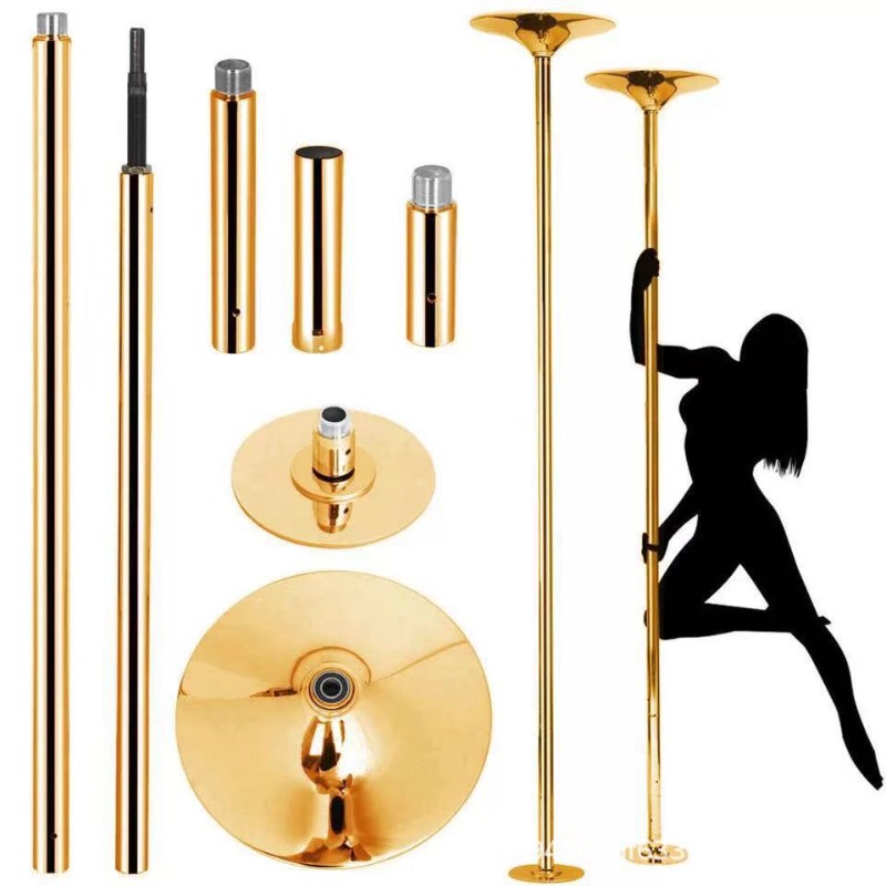 Home Gym Gold - Tiang Dansa Emas Portabel, Tiang Putar