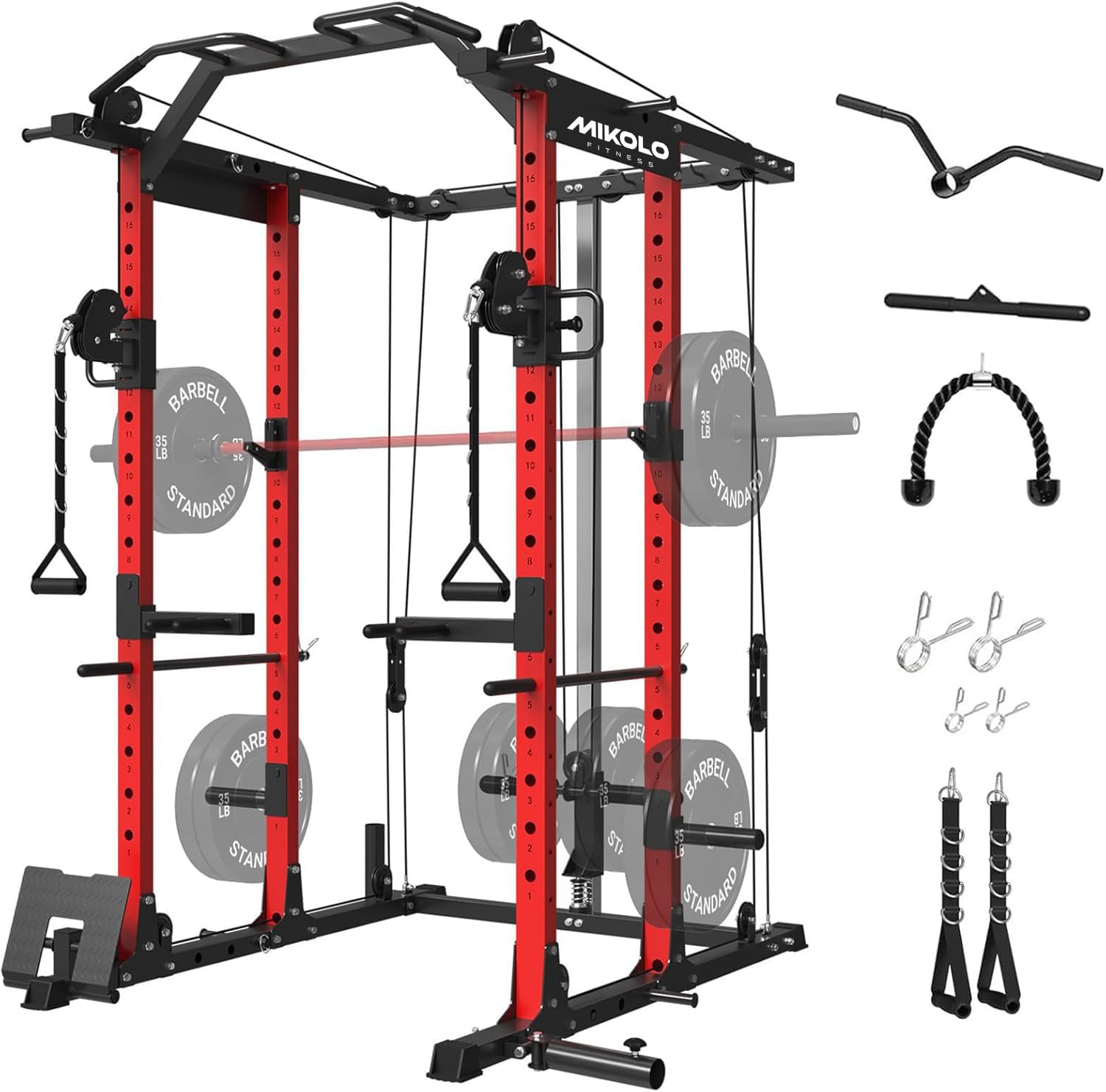 Home Gym Rack With Cables - Power Cage dengan Sistem Cable Crossover