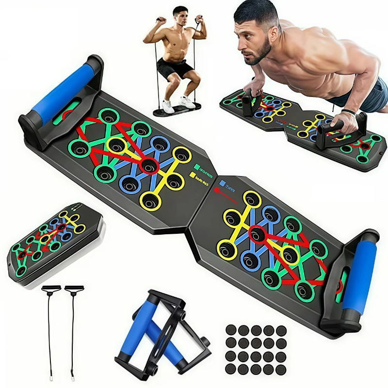 Home Gym Kit For Men - Papan Push Up Lipat dengan Tali