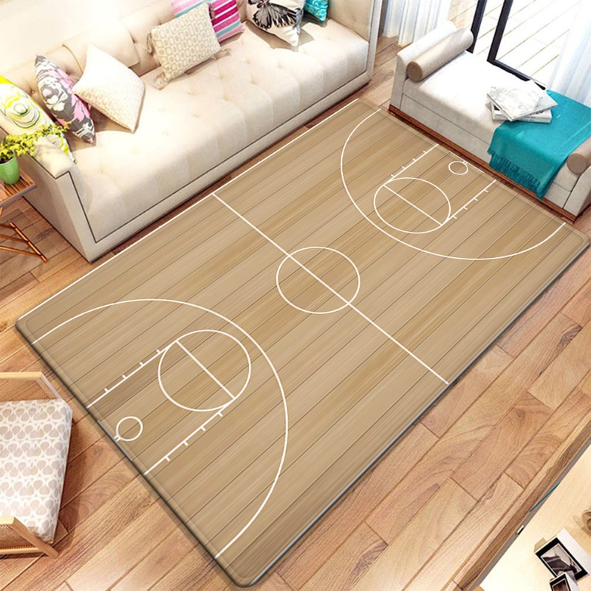 Karpet mewah desain lapangan b - Home Gym And Basketball Court ulasan dan harga