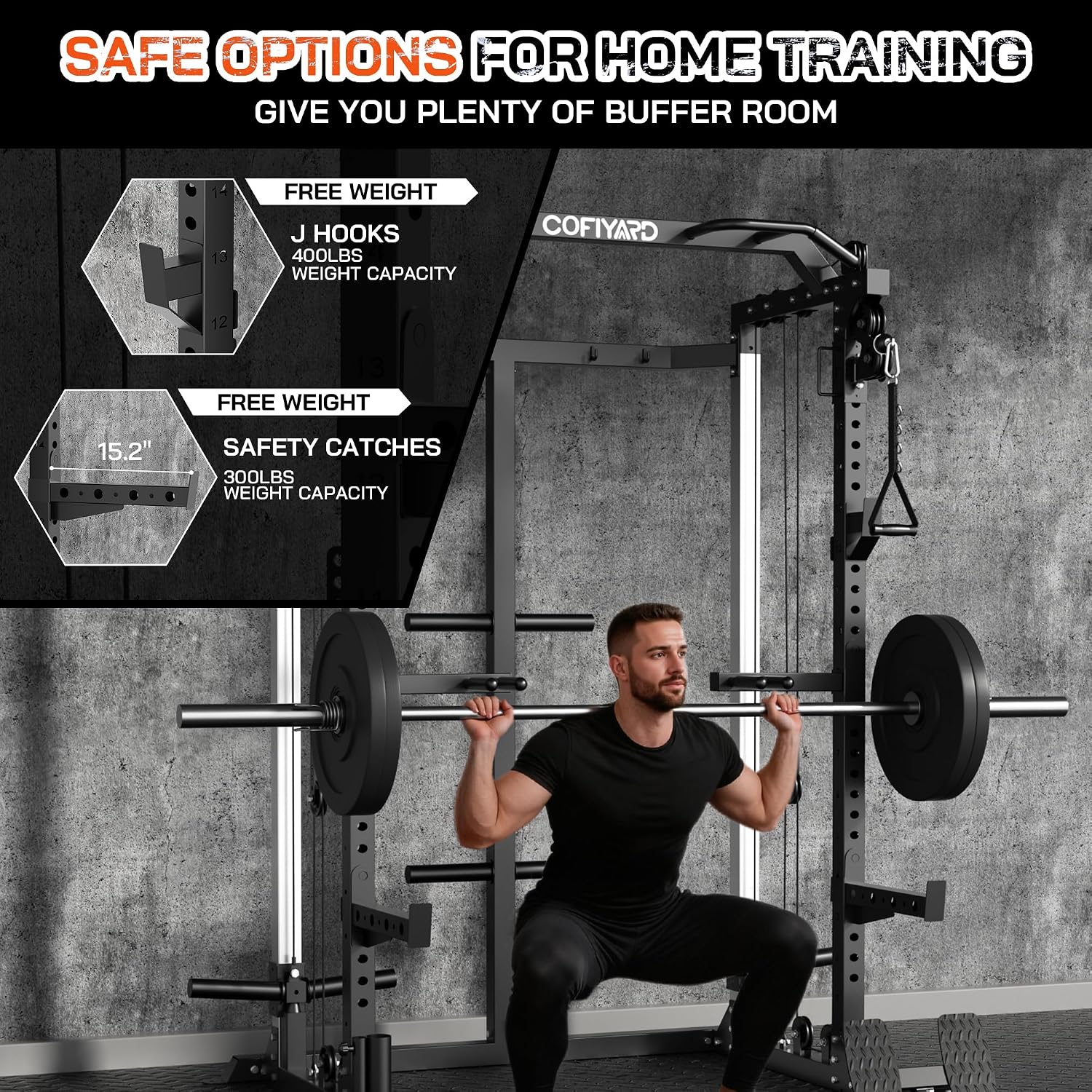 Rak Kekuatan Multi-Fungsi deng - Home Gym Rack With Cables ulasan dan harga