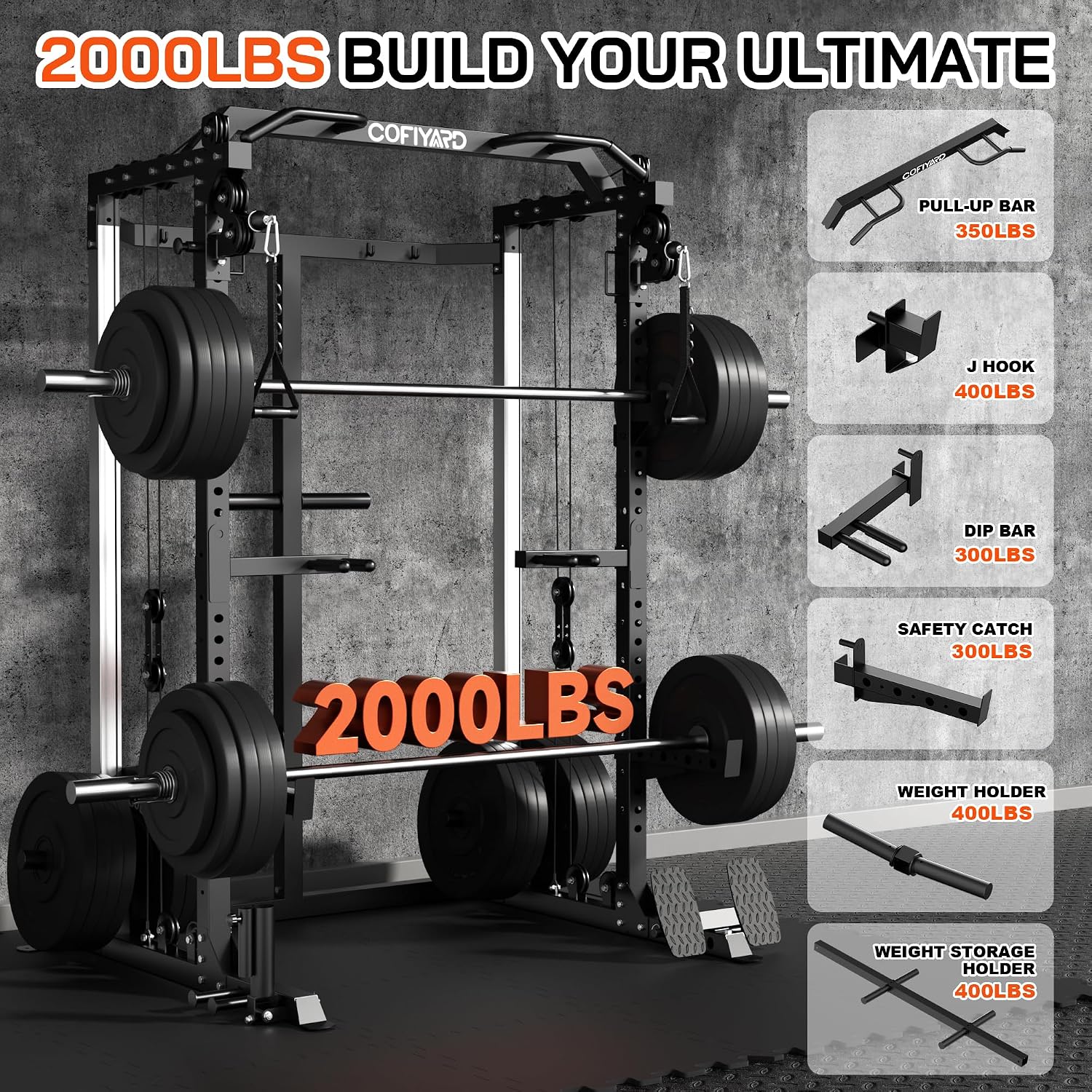 Rak Kekuatan Multi-Fungsi deng - Home Gym Rack With Cables ulasan dan harga