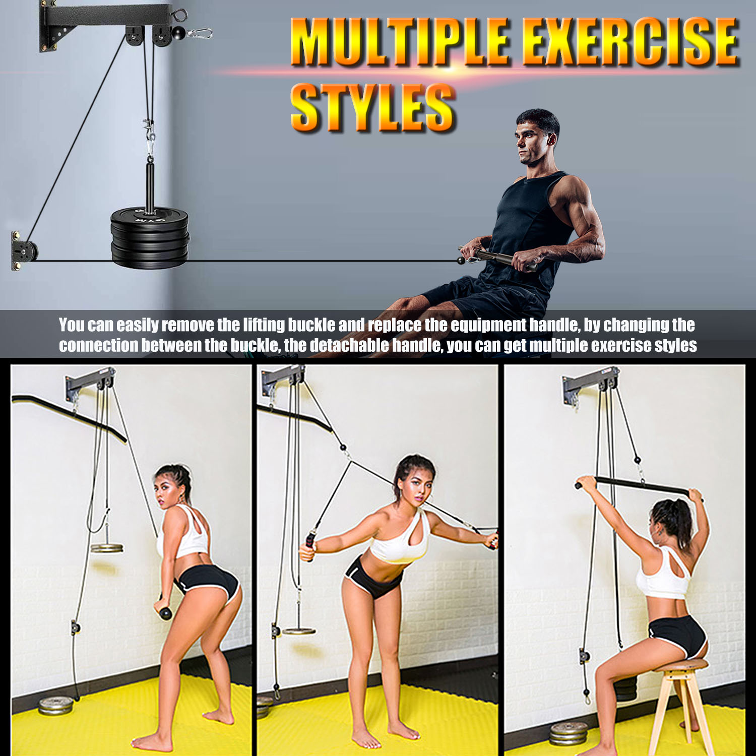 Sistem katrol terpasang di din - Home Gym Pulley System ulasan dan harga